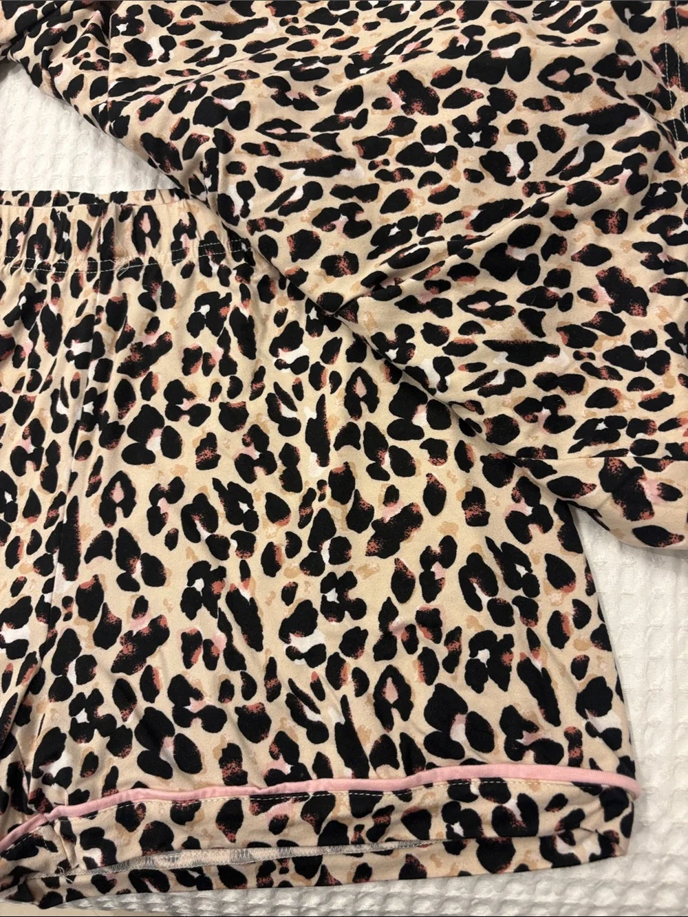 Tahari Leopard Print Button-Front Top with Pink Trim